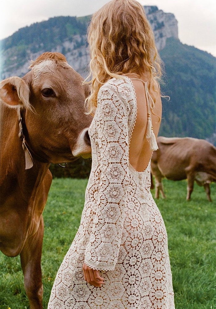 Helena Crochet Lace Mini Dress – SPELL - USA