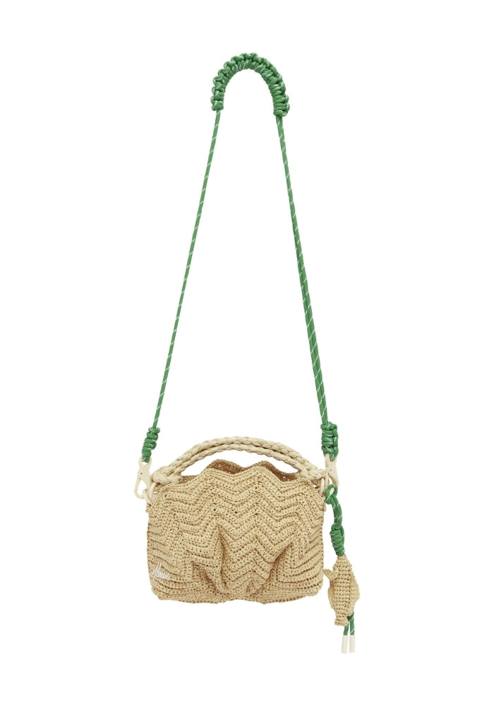 ALEMAIS Horizon Raffia Shell Cross Body