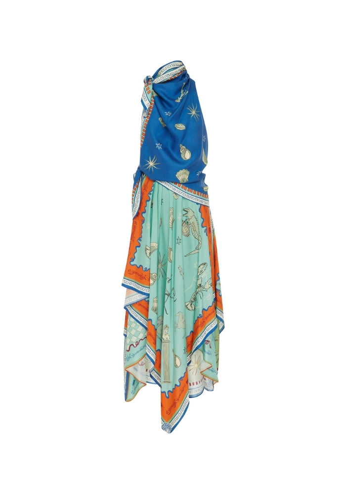 ALEMAIS Surrealist Summer Scarf Midi Dress