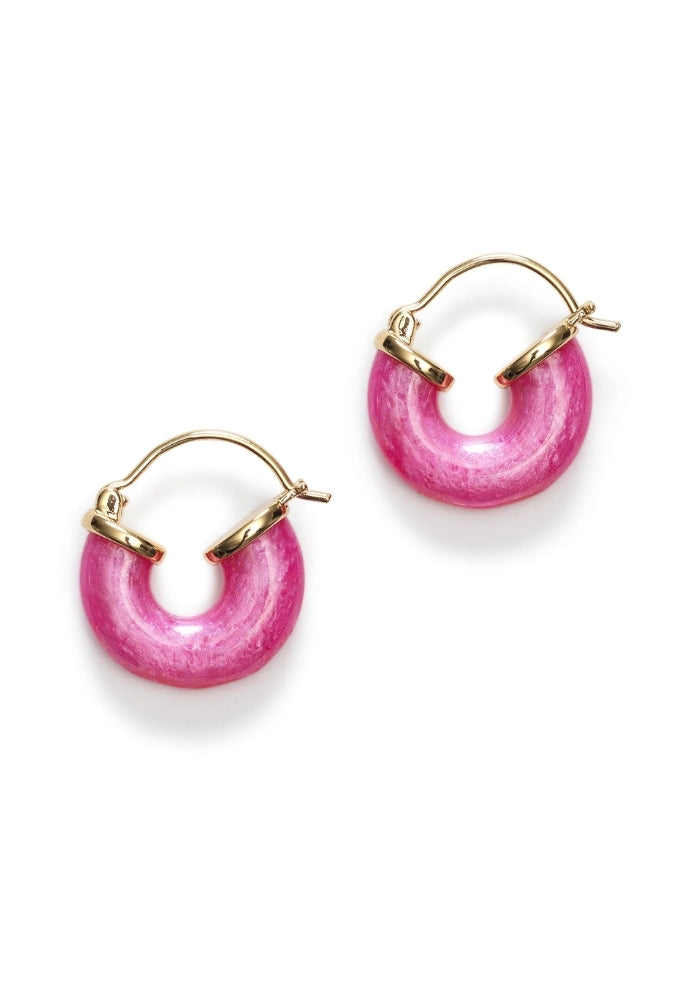 ANNI LU Petit Swell Hoop Earrings - Pink Lotus