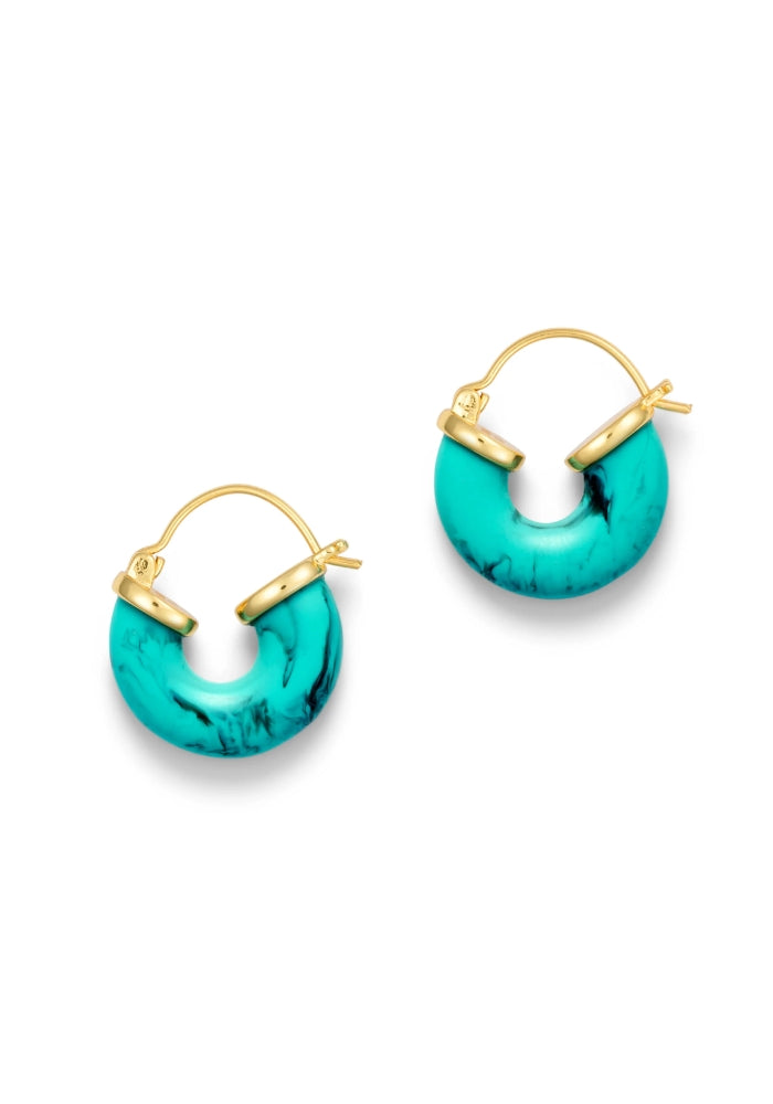 ANNI LU Petit Swell Hoop Earrings - Aqua