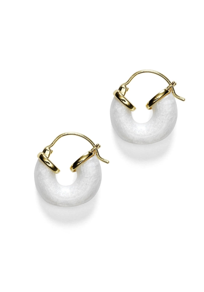 ANNI LU Petit Swell Hoop Earrings - White

