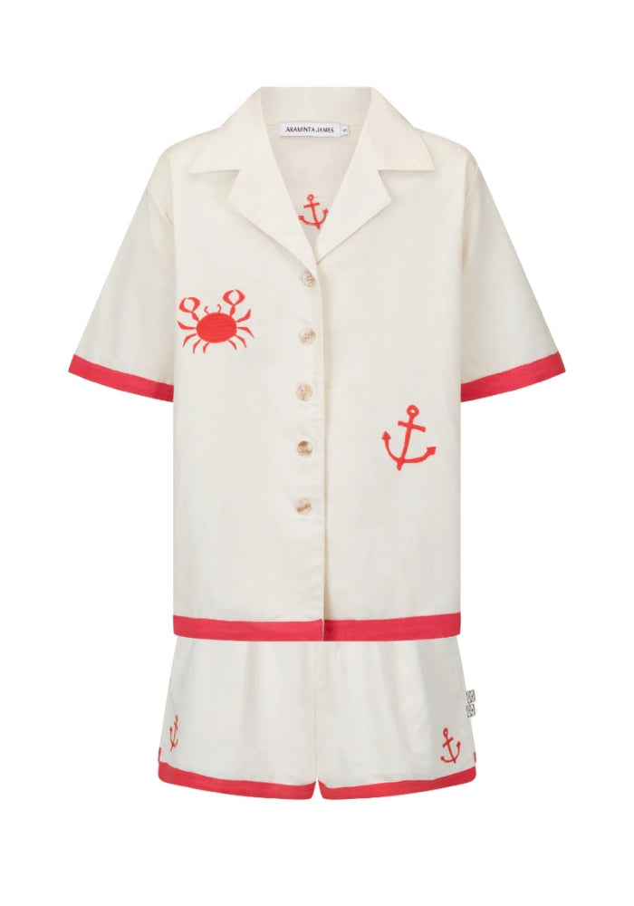 Del Mar Shirt Set Lobster Red