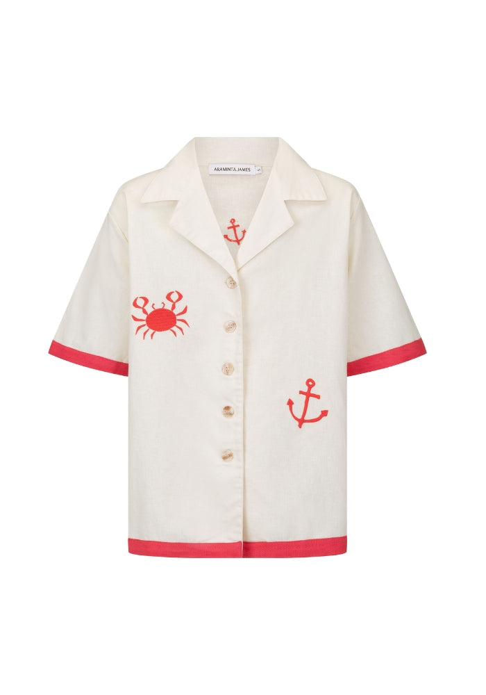 ARAMINTA JAMES Del Mar Shirt Set Lobster Red