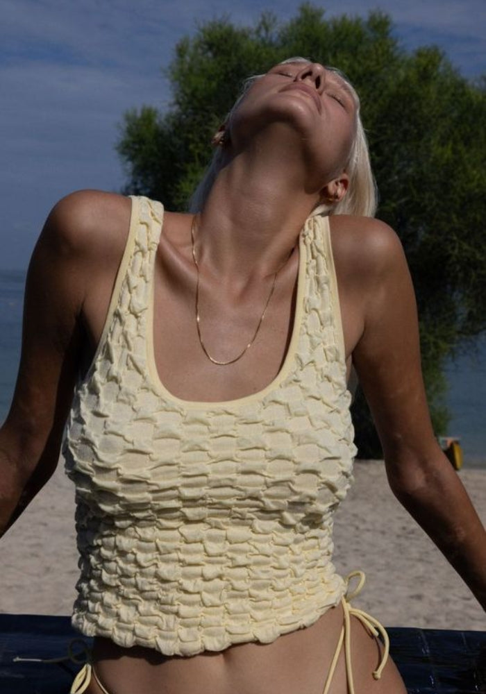 ARCAA Mila Reversible Textured Tank - Butter