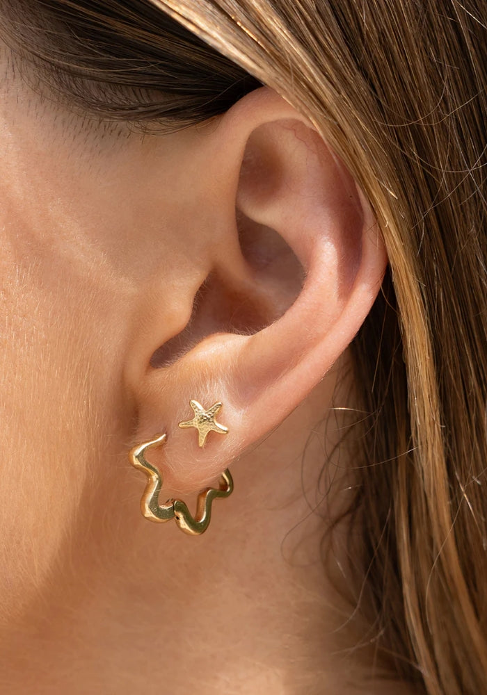 ARMS OF EVE Pixie Gold Huggie Earrings