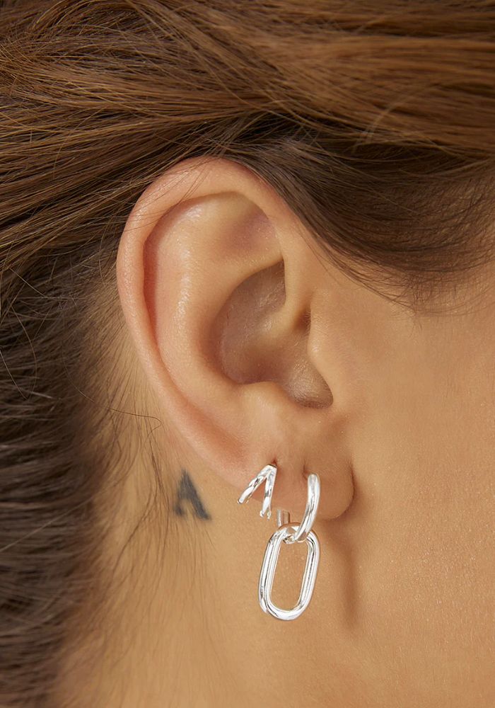 Jean Silver  Huggie Earrings