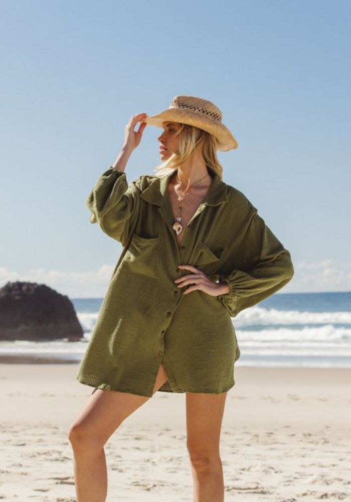 CABO Capri Shirt Dress - Cactus 