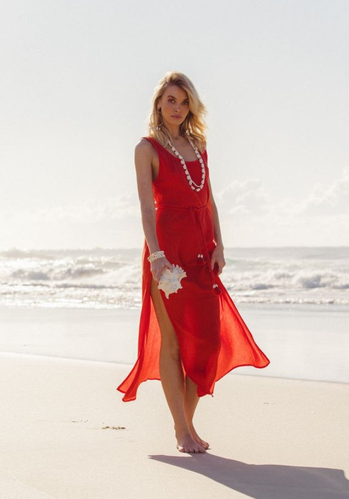 CABO Island Strappy Dress - Hibiscus