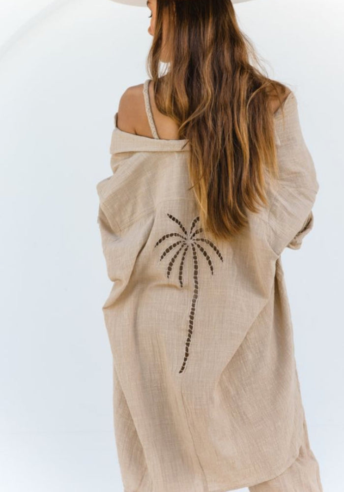 3 Palms Shirt Dress - Almond