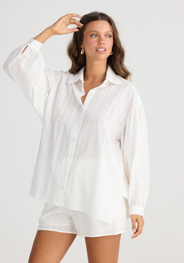 TALISMAN Dahlia Shirt - White Broderie