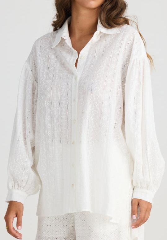 TALISMAN Dahlia Shirt - White Broderie