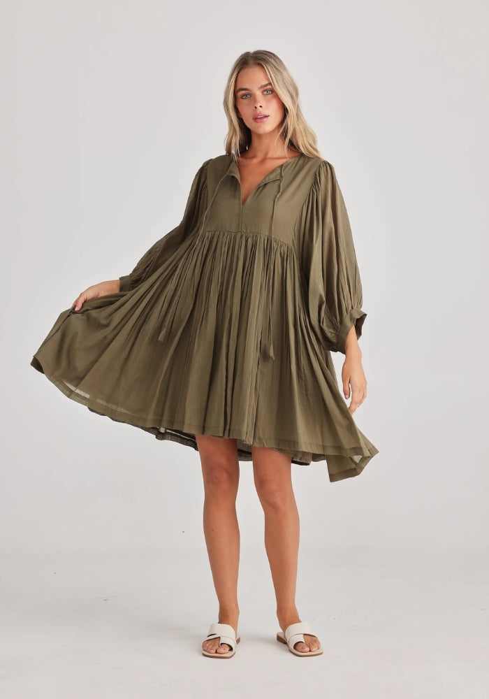 TALISMAN Wisteria Mini Dress - Olive