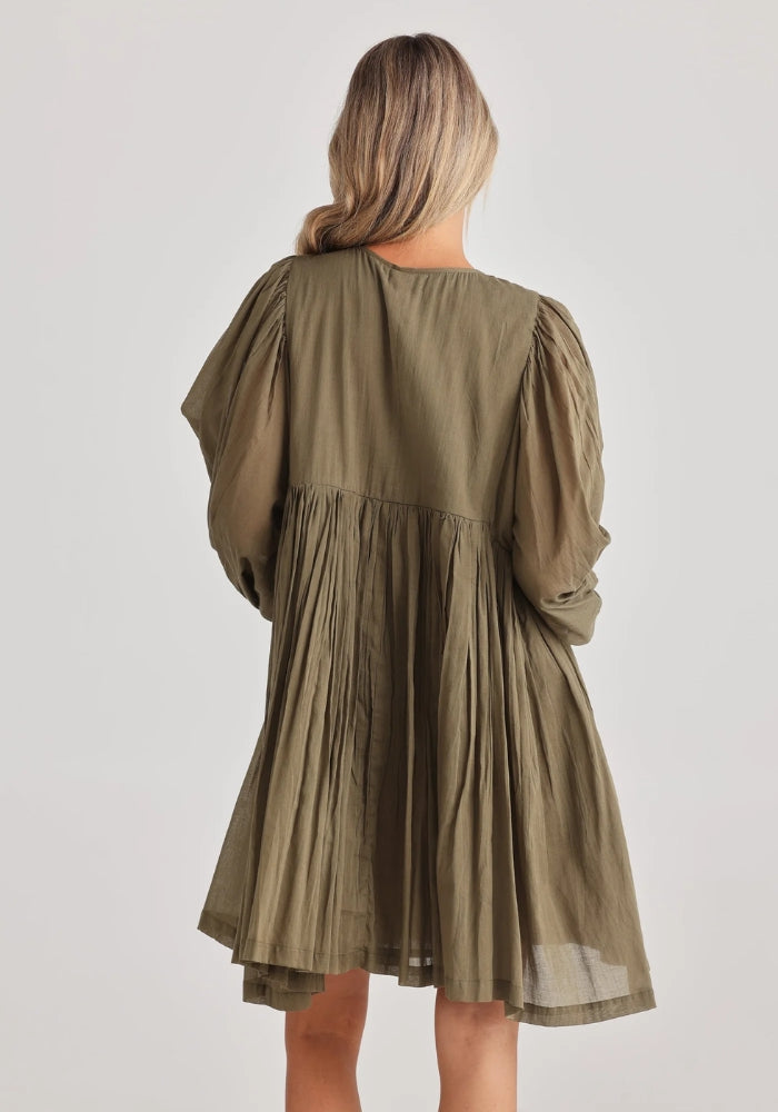 TALISMAN Wisteria Mini Dress - Olive