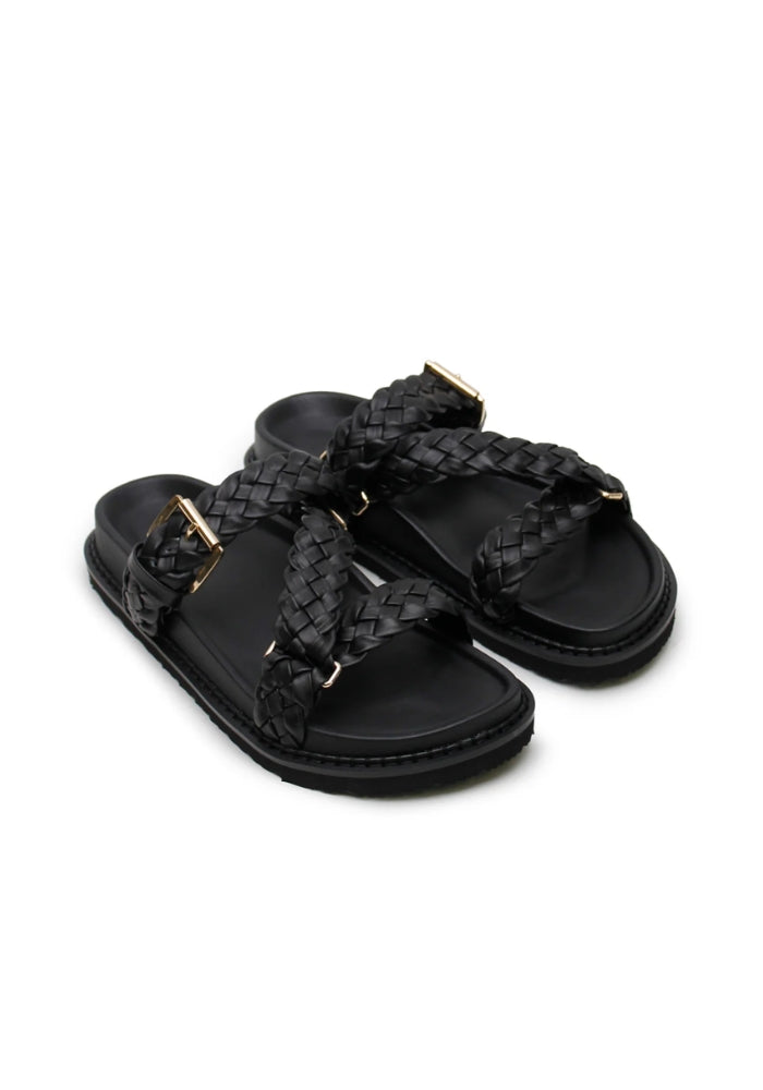 LA TRIBE Aki Braided sandal - Black Gold