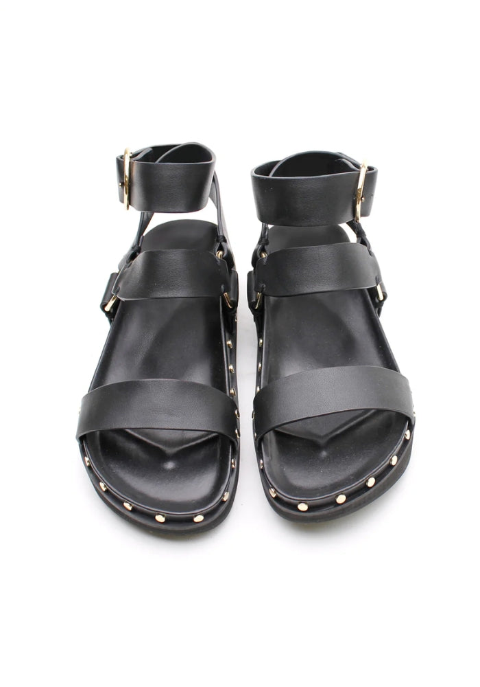 LA TRIBE Studded Sandal - Black