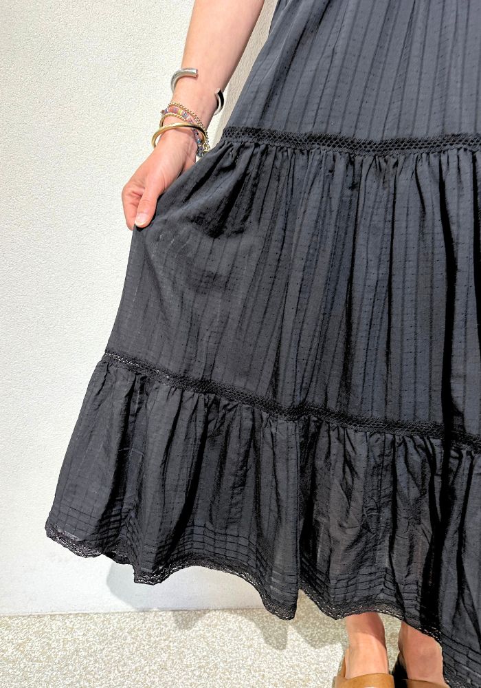 Corsica Lace Skirt-  Black