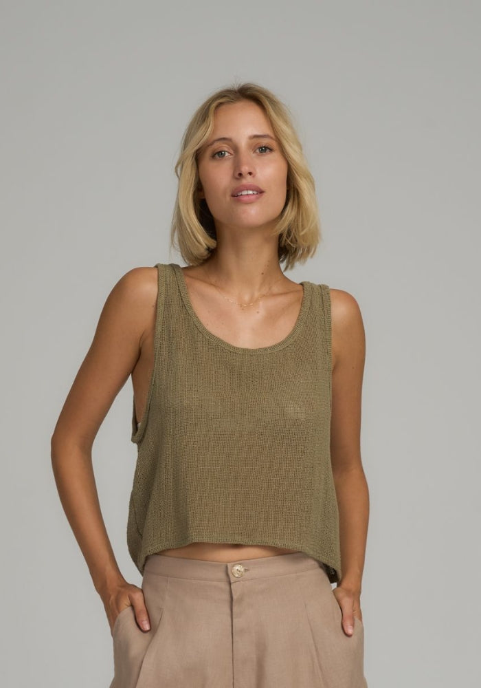 LILYA Roma Mesh Singlet Khaki