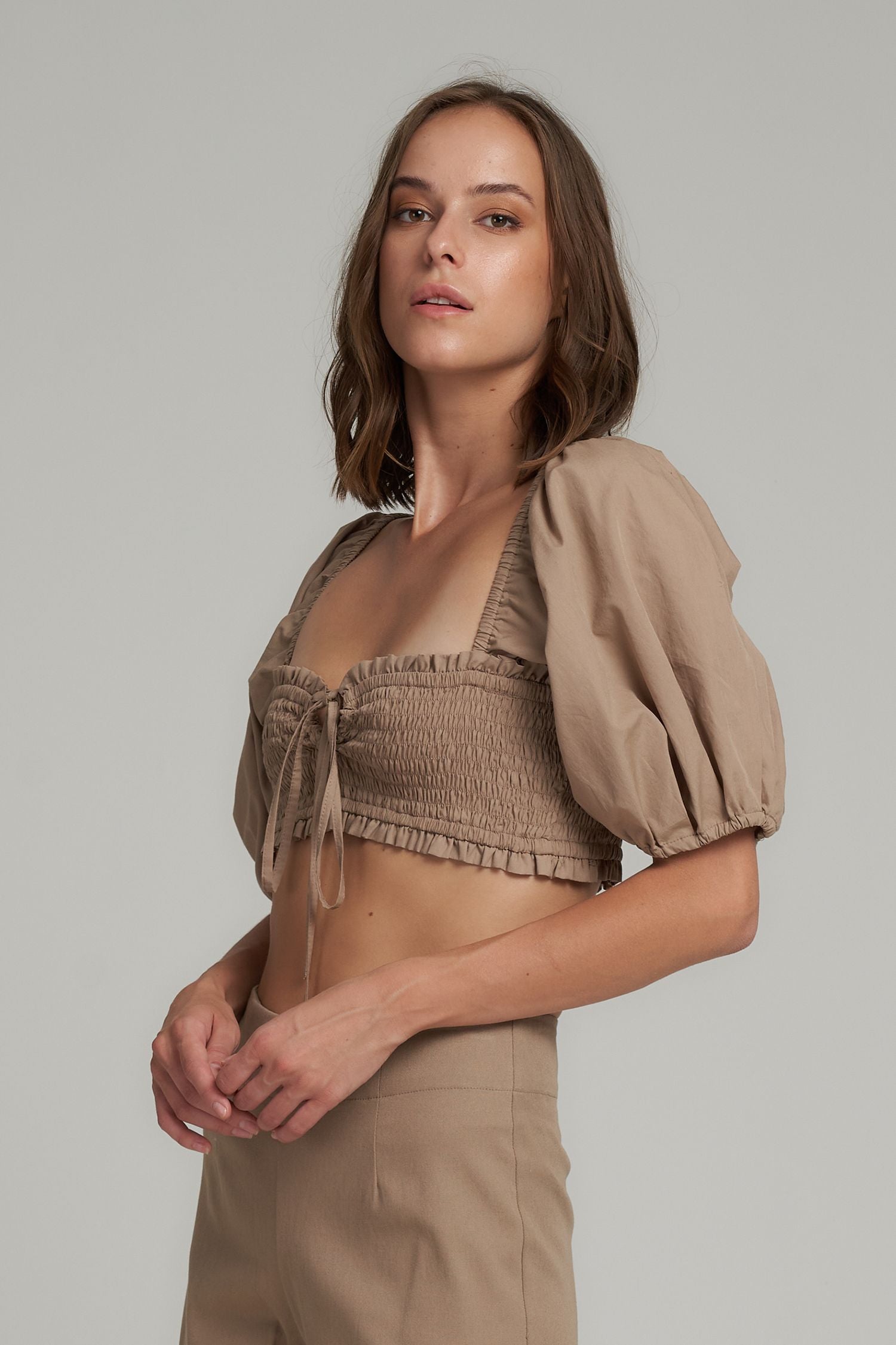 Toffee Crop Top- Bark