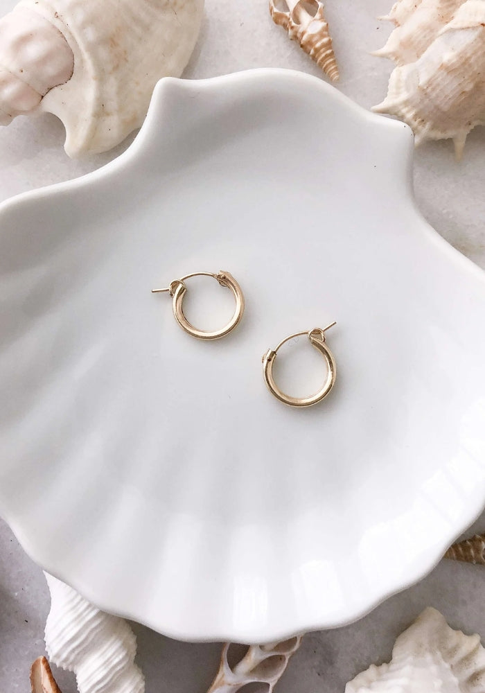 15mm Thick Click Hoops - Gold Fill