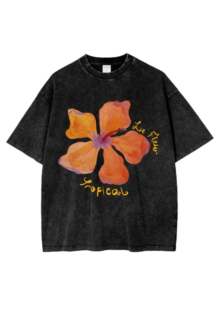 MAKU La Fleur Oversize Tee - Black