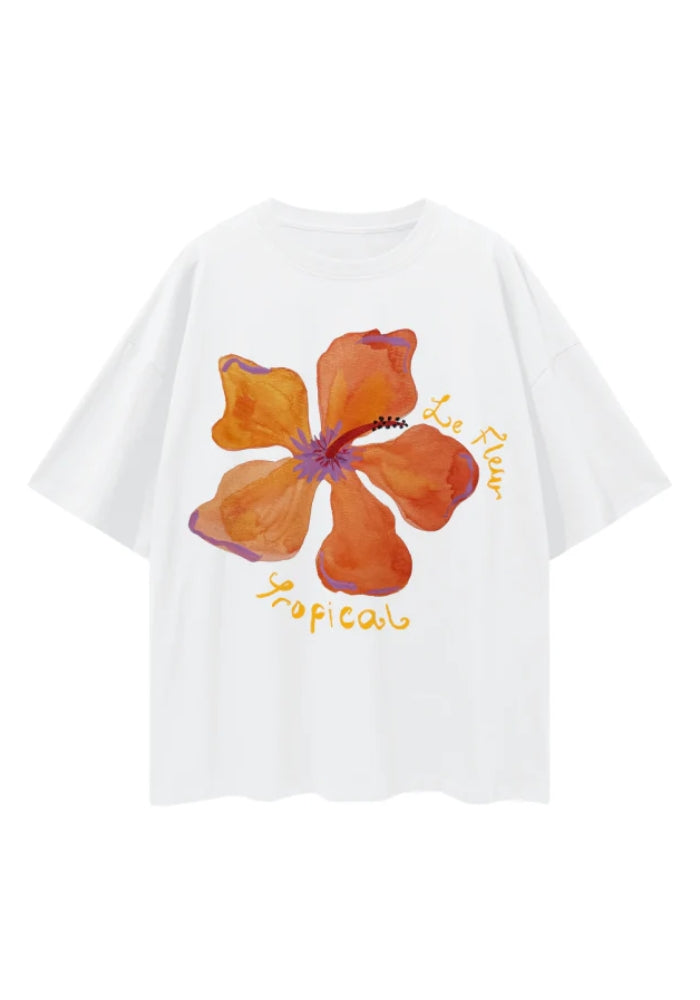 MAKU La Fleur Oversize Tee - White