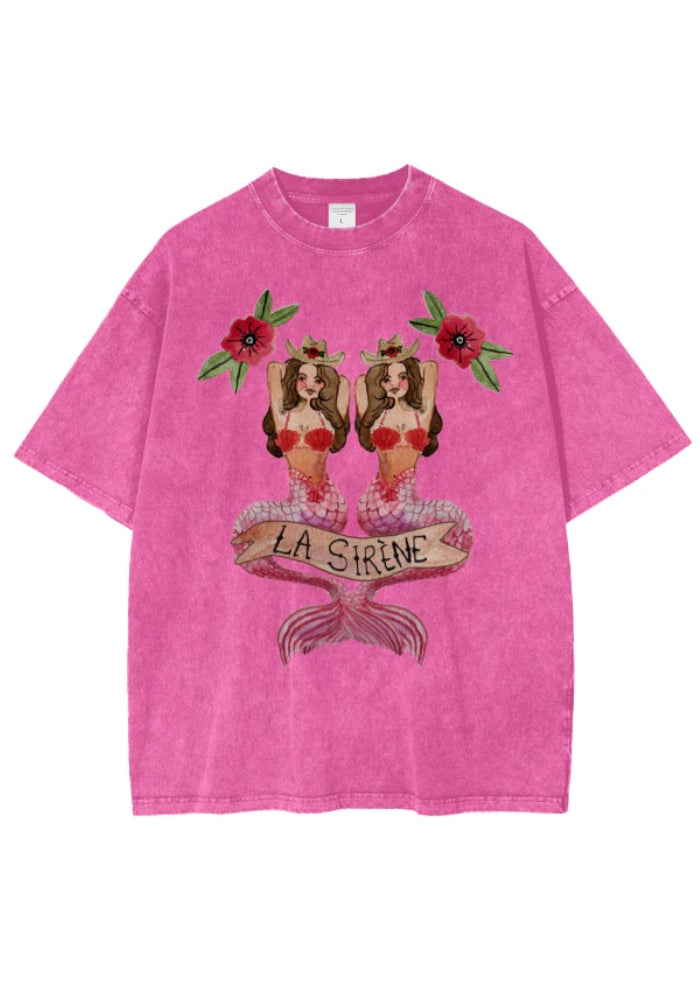 MAKU La sirene Oversize tee - Rose Red