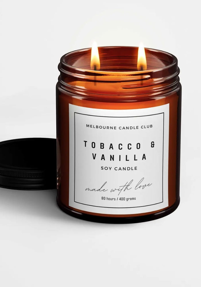 MELBOURNE CANDLE CLUB Tobacco and Vanilla Candle