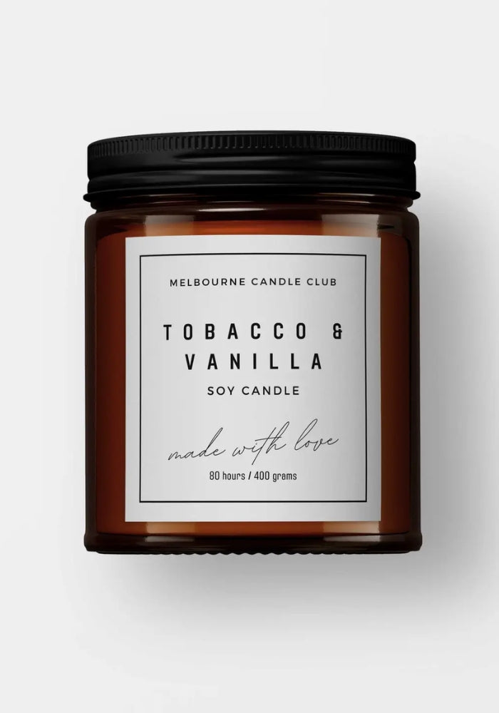 MELBOURNE CANDLE CLUB Tobacco and Vanilla Candle