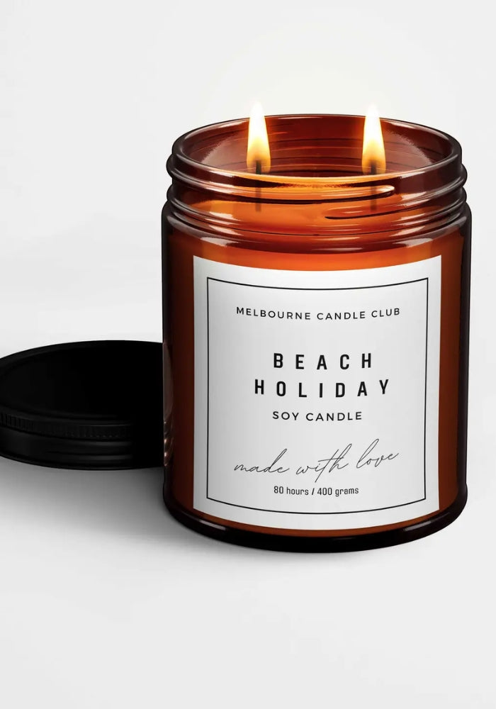 MELBOURNE CANDLE CLUB Beach Holiday Candle – White Bohemian