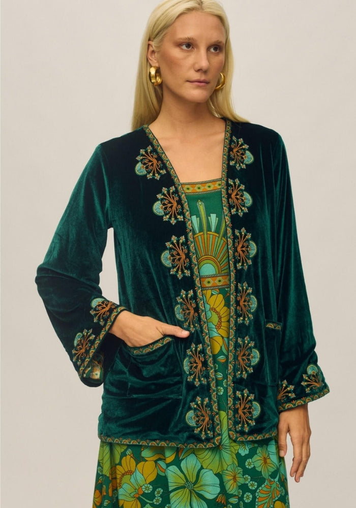 NINE LIVES BAZAAR Janis Jacket - Emerald 