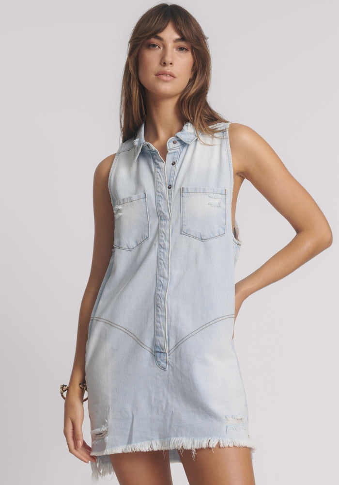 ONE TEASPOON Braxton Mini Denim Dress - Casanova