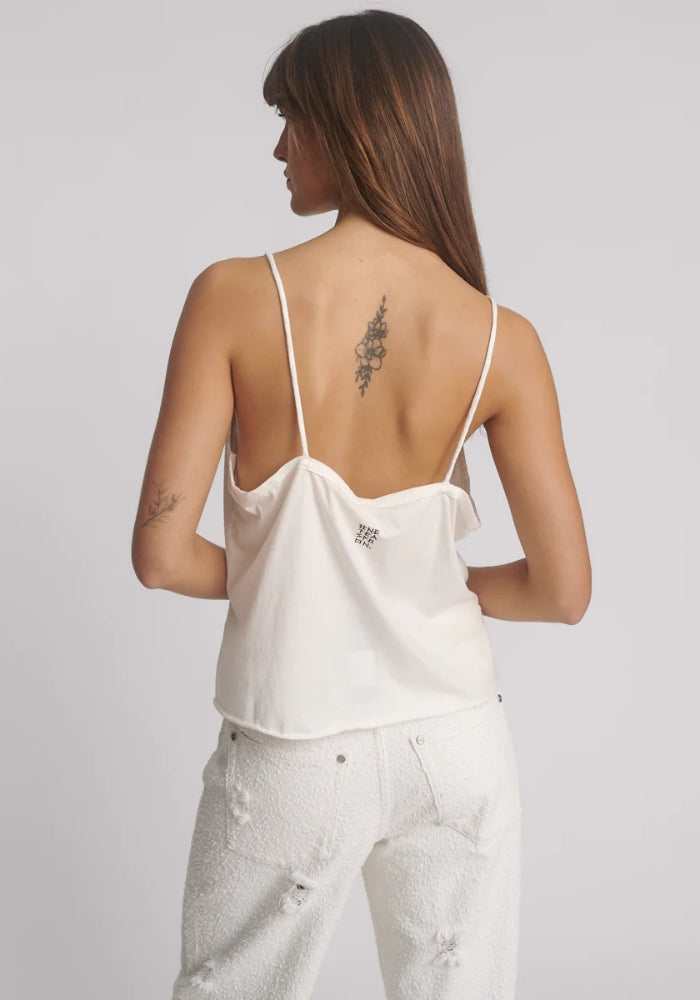 ONE TEASPOON Deep V Front Singlet - White