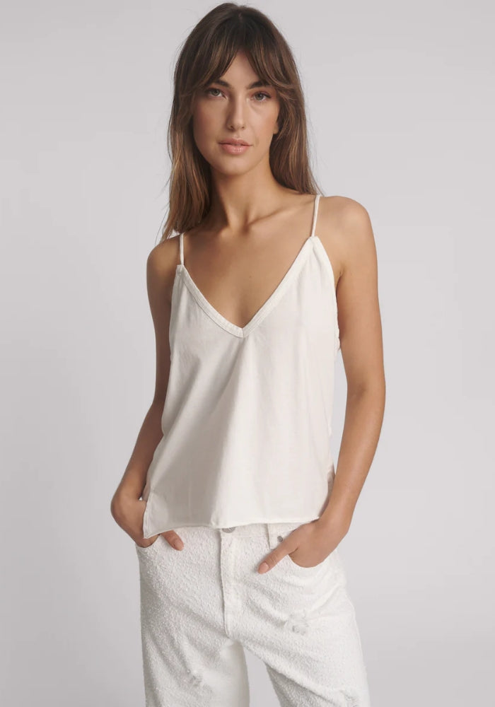 ONE TEASPOON Deep V Front Singlet - White