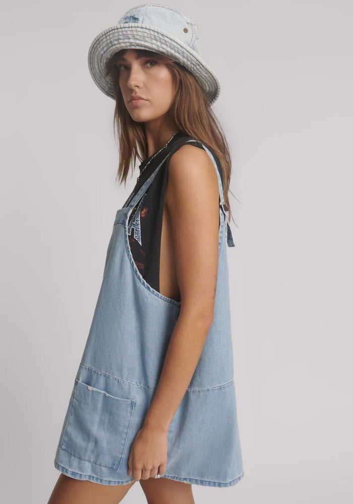 ONE TEASPOON Hemp Denim Pini Mini Dress - Faded Blue