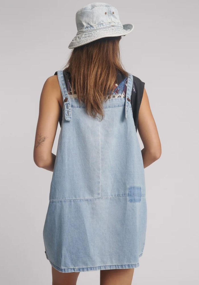 ONE TEASPOON Hemp Denim Pini Mini Dress - Faded Blue