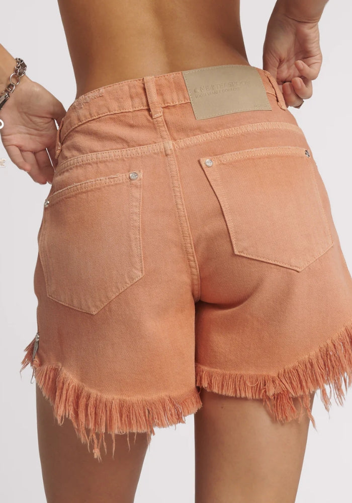 ONE TEASPOON Bonitas High Waist Denim Shorts - Malta Orang