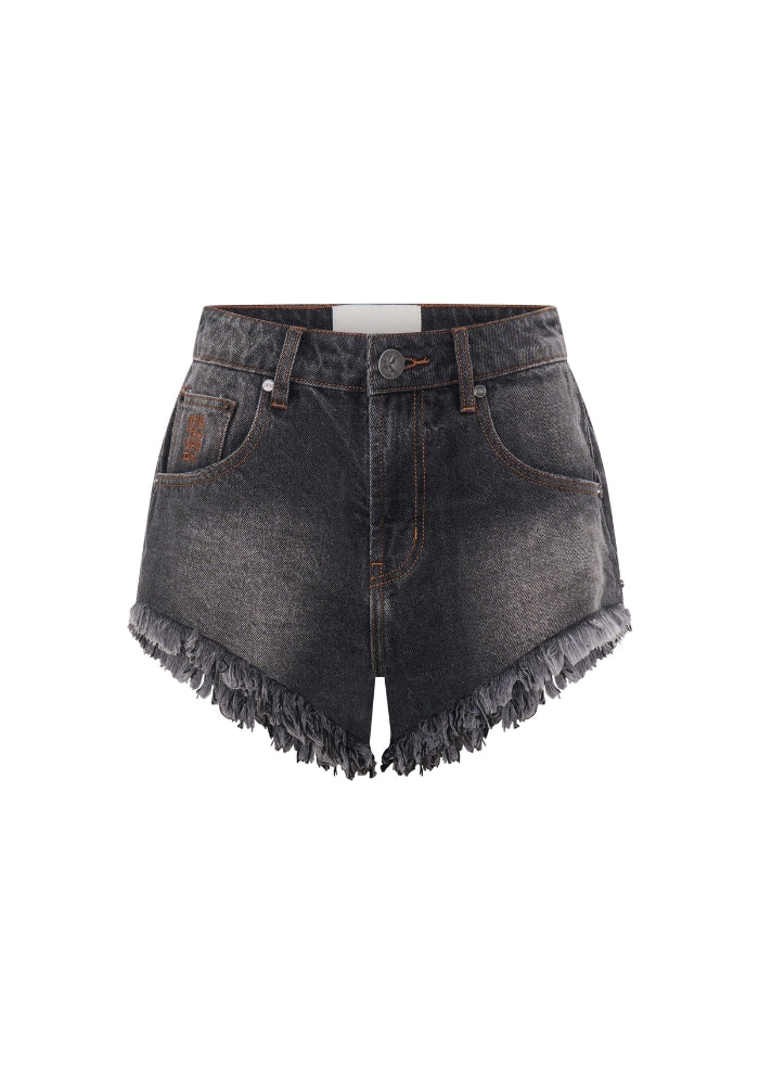 ONE TEASPOON Renegades High Waist Denim Shorts - Worn Black