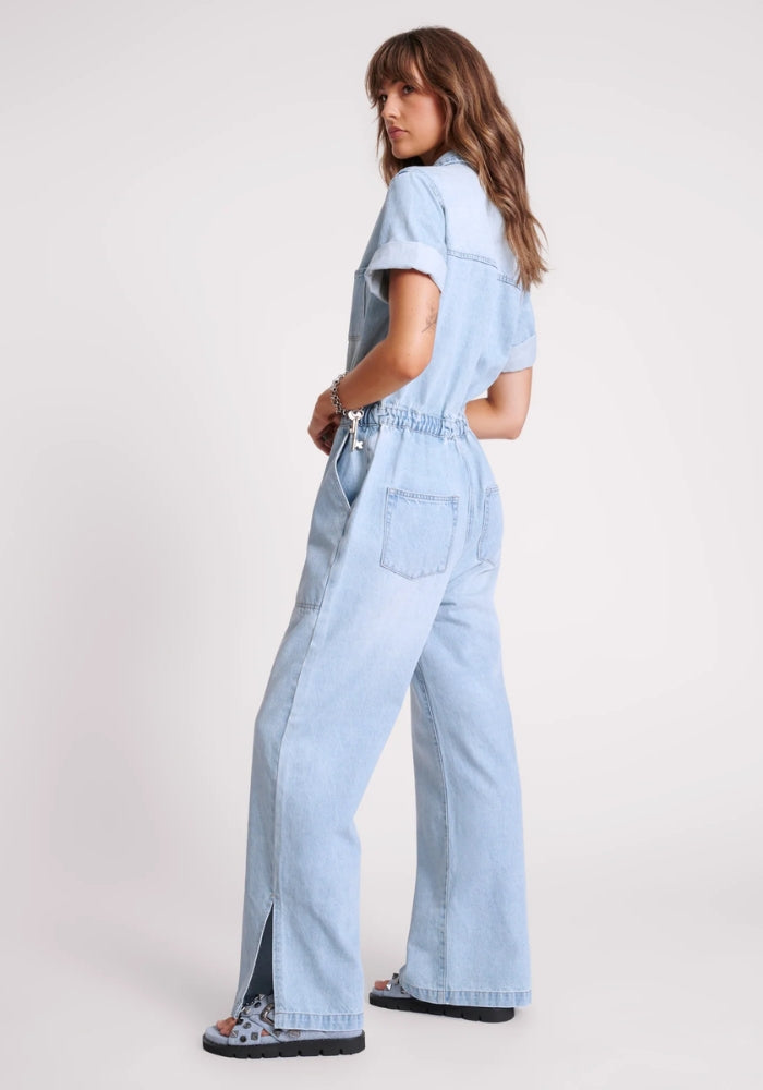 ONE TEASPOON Sportster Blue Veronica Denim Jumpsuit