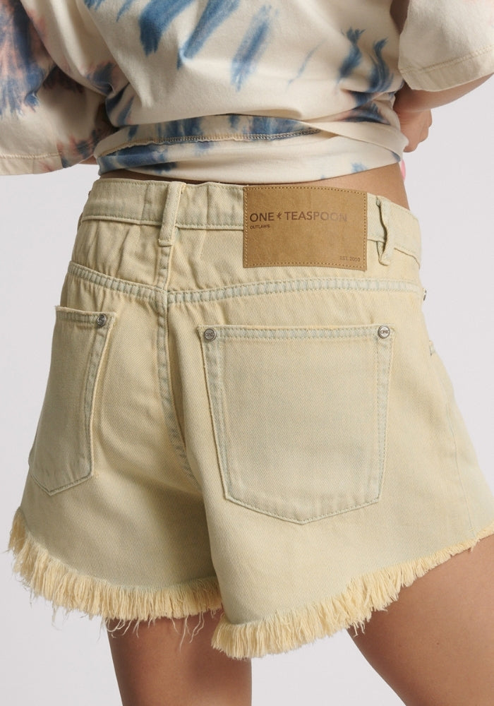 ONE TEASPOON Sunkissed Outlaws Mid Length Denim Shorts 