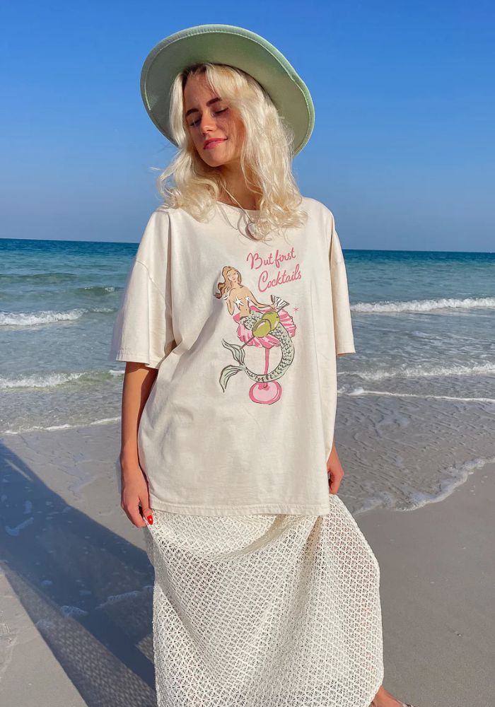 PALM COLLECTIVE Mermaid Cocktail T-Shirt - White