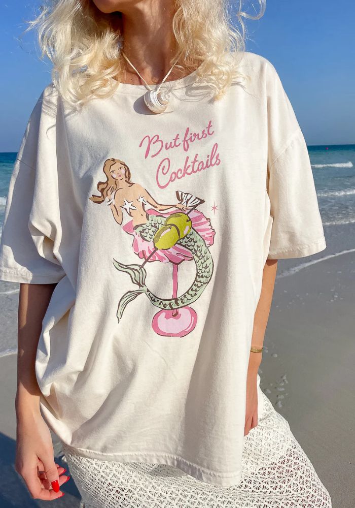 PALM COLLECTIVE Mermaid Cocktail T-Shirt - White