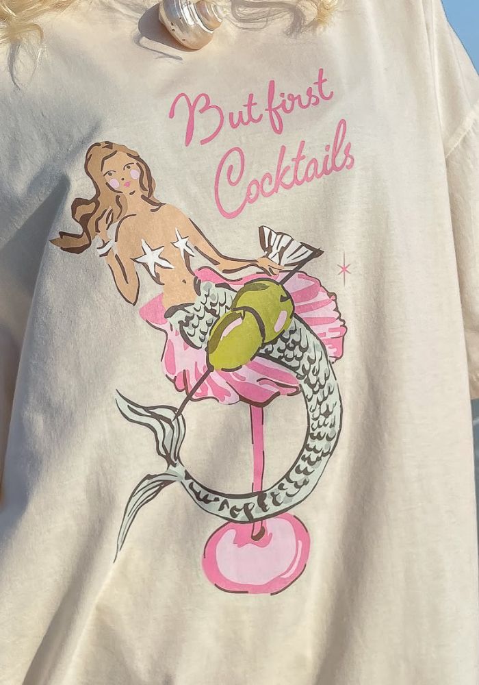 PALM COLLECTIVE Mermaid Cocktail T-Shirt - White