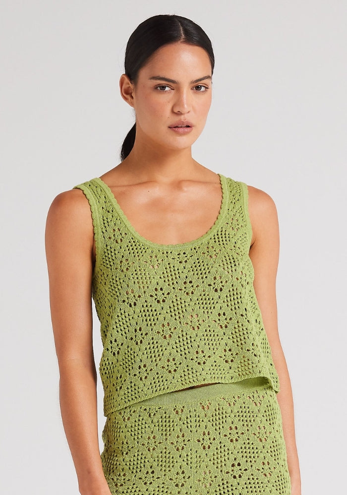 POOLSIDE PARADISO Messina Knit Singlet Top Daiquiri