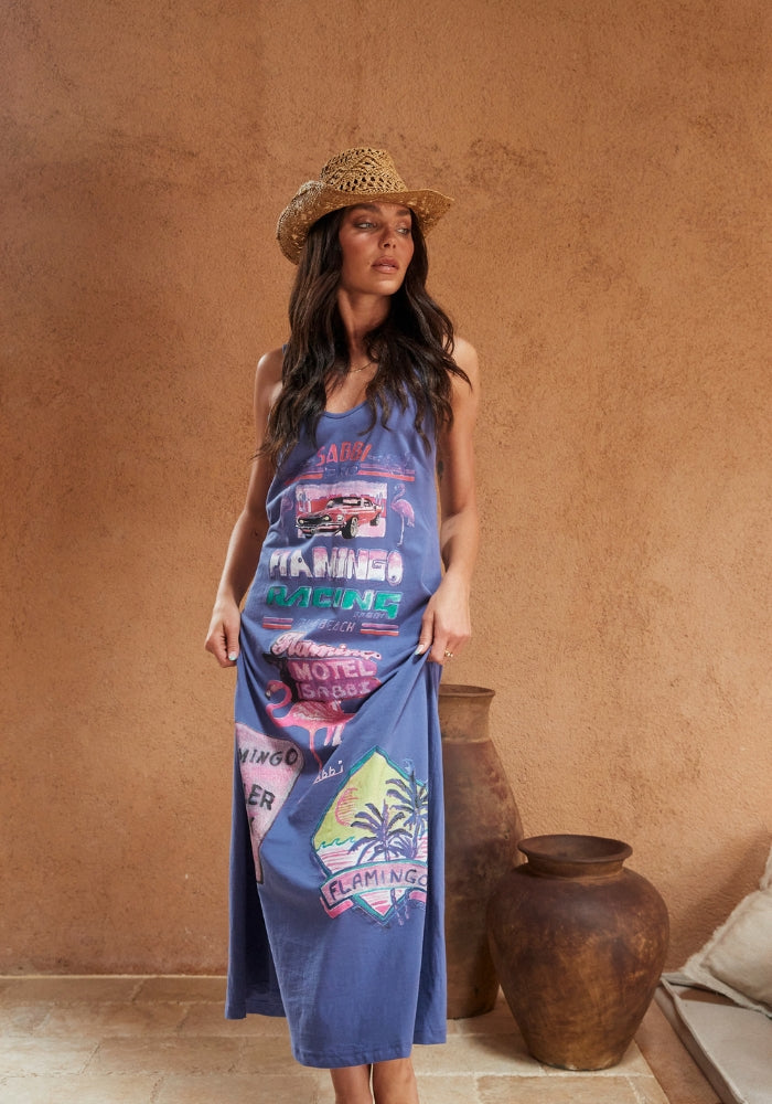 SABBI Flamingo racing dress maxi