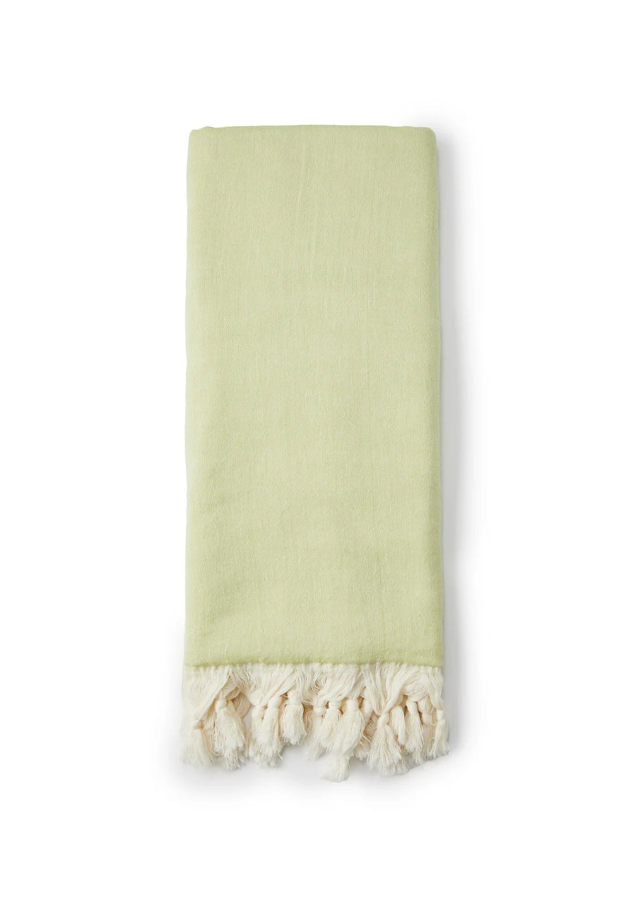 SALTY SHADOWS Palm Tree Turkish Towel - Pistachio