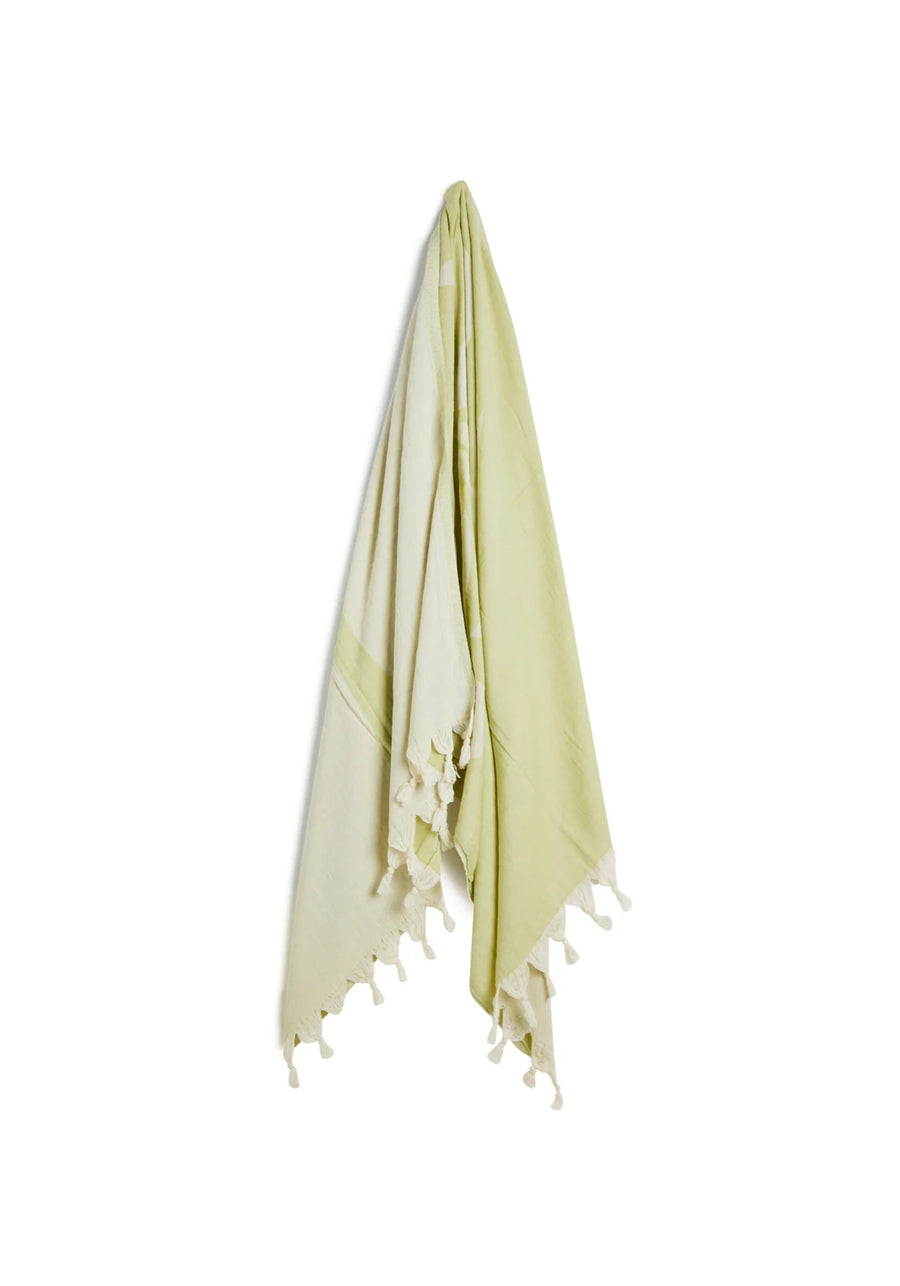 SALTY SHADOWS Palm Tree Turkish Towel - Pistachio