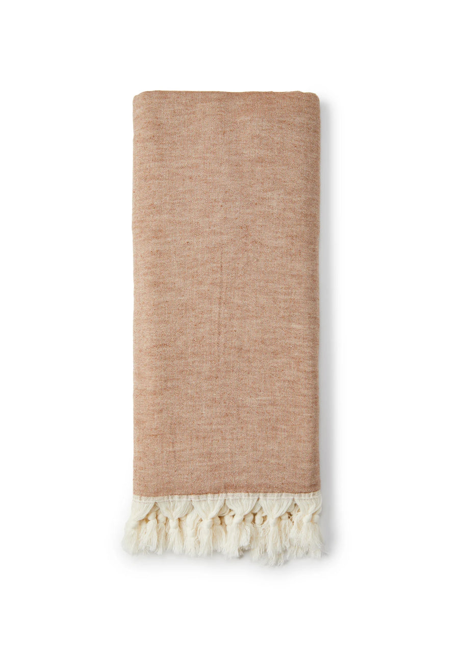 SALTY SHADOWS Palm Tree Turkish Towel -  Brown