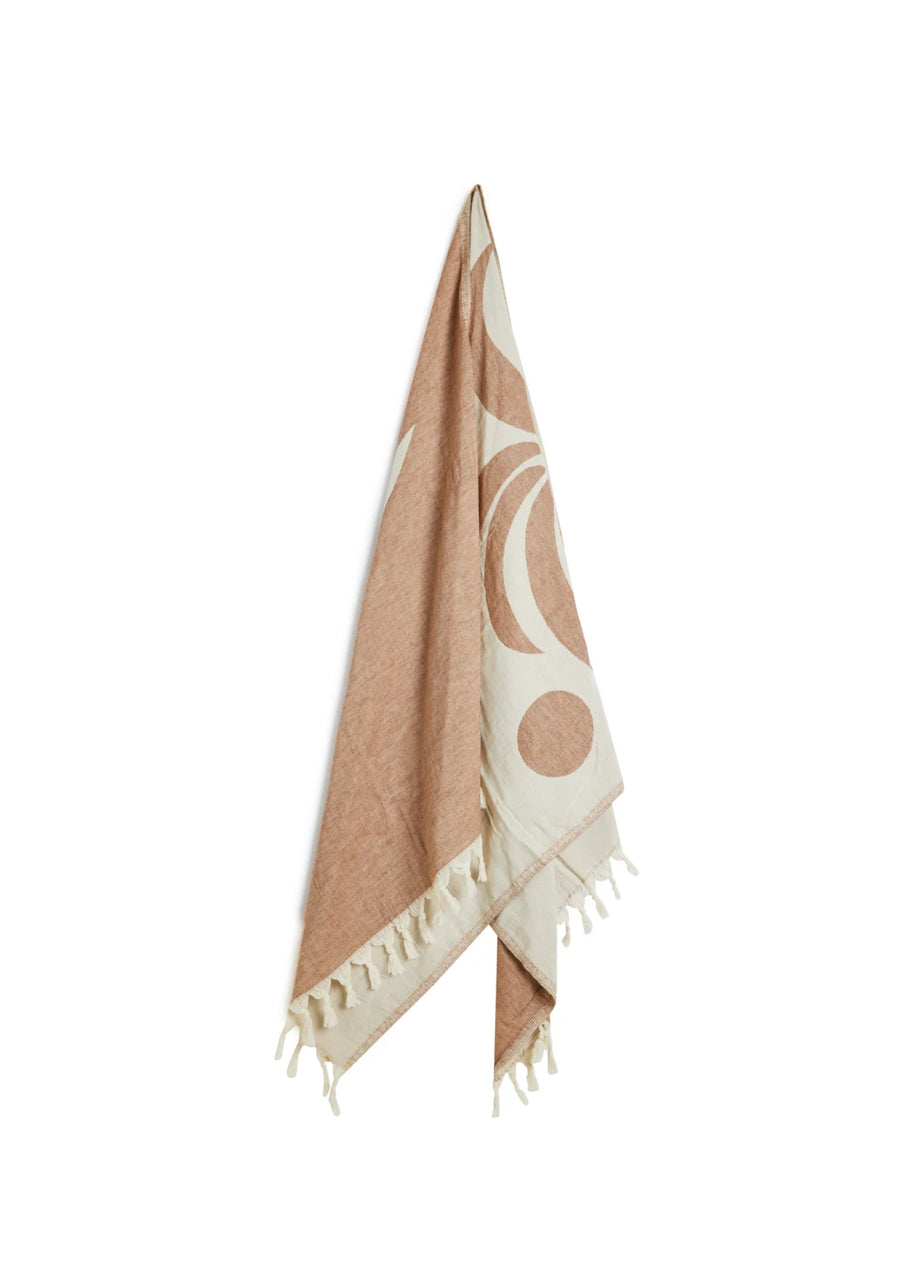 SALTY SHADOWS Palm Tree Turkish Towel -  Brown