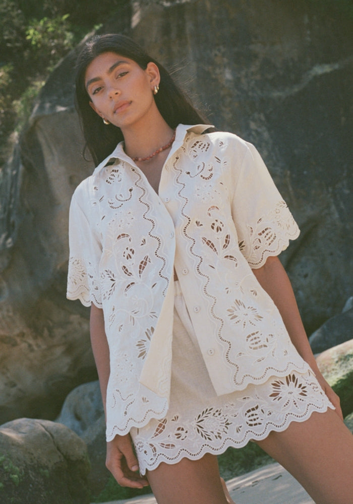 SOLEIL SOLEIL Darcy Shirt - Serpentine Broderie 